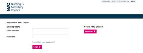 nmc online login